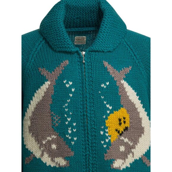 Kapital Pickish Trout Zip Sweater Tag Size 3 Men - Picture 3 of 4